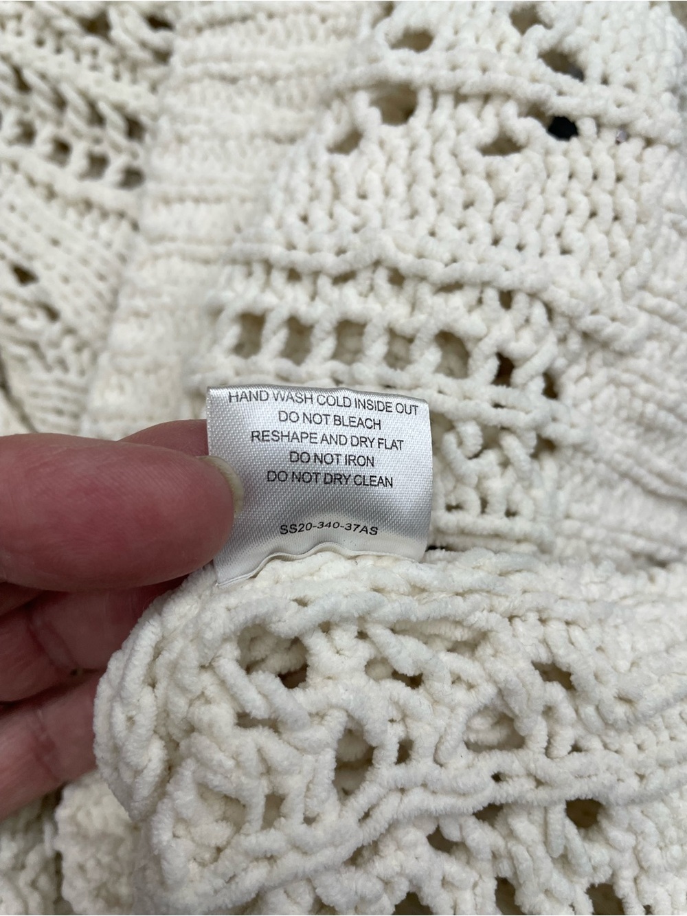 Altar'd State Cream Open-Knit Crochet Sweater Size Large - Picture 6 of 8